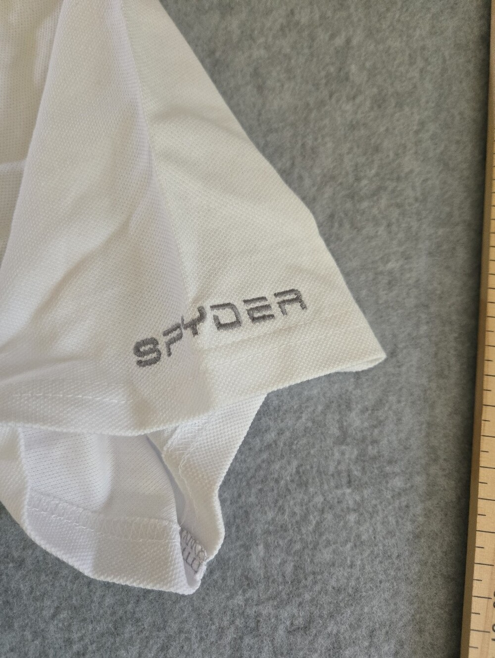 Men's Spyder Gray White Short Sleeve Polo Shirt NWT Size M - Picture 5 of 11